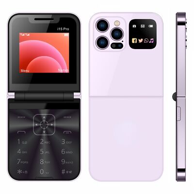 Unlocked 2G GSM Foldable Students Gifts Mobile Dialler Cell Phones Dual SIM 2.4''