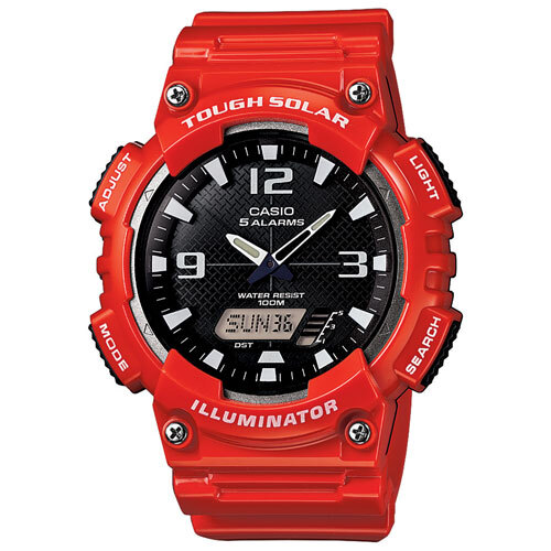 Casio Men's AQ-S810WC-4AVCF Analog-Digital Display Quartz Red Resin Watch - Bild 1 von 2