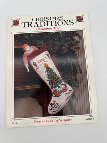 Weihnachtsbaum Kreuzstichmuster von Cathy Livingston Weihnachtsstrumpf Vintage - Bild 1 von 3