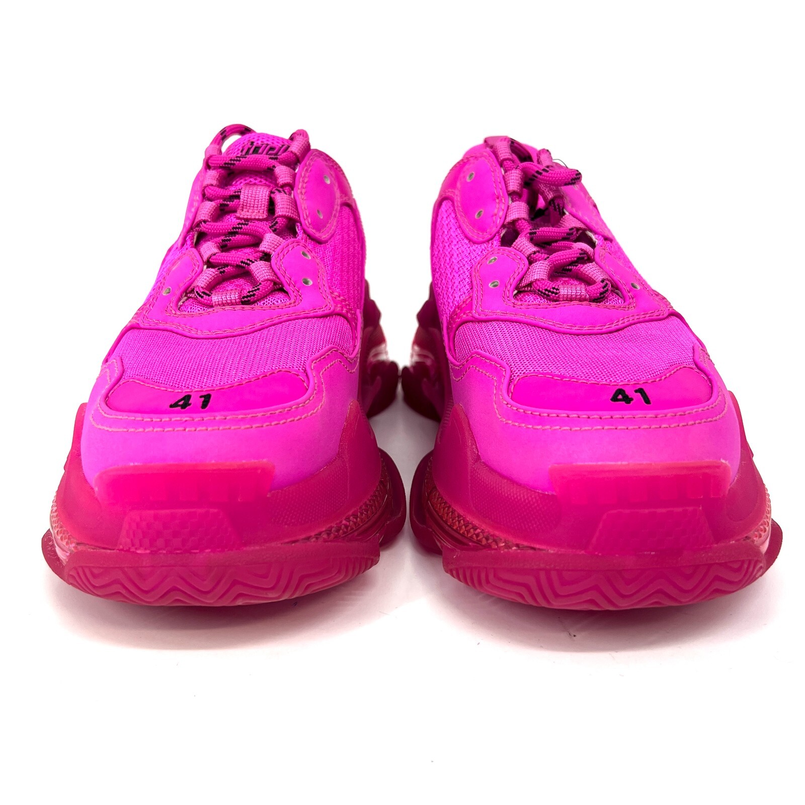 Balenciaga Triple S Sneakers Shoes Mens Size 41 Clear Sole Pink Logo Lace Up NEW thumbnail 5