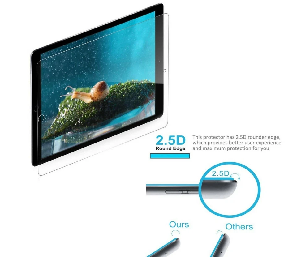 [2 Pack]Tempered GLASS Screen Protector for Apple iPad 5th 6th Air Air 2 9.7inch - Image 3 of 4