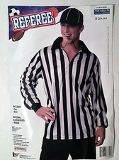 Referee 2 PC Shirt Adjustable Cap Men's Halloween Costume Adult Dress Up Party