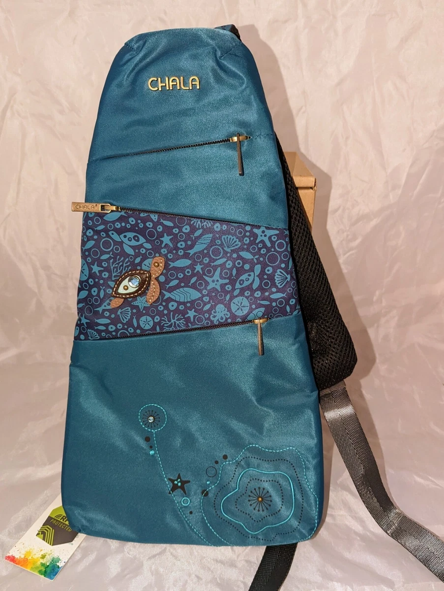 CHALA TURQUOISE SEA TURTLE EV SLING BACKPACK TOTE New with tags