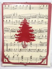 Set of 6 NOUVEAU NOEL Holiday Note Cards 3.75" x 5" - CHRISTMAS TREE