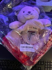 Atlanta Falcons Baby Security Bear NEW w Tag Blanket Red Border 14 x 14 inches