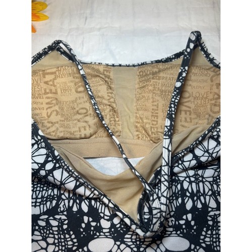 Lululemon Power Y Tank White Black Glacier Lace Racerback Built in Bra (qq) - Picture 5 of 6