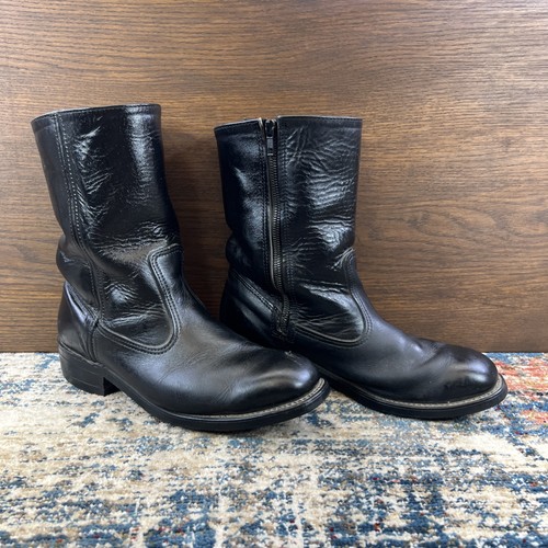 Vtg Work’N Sport 98881 Black Leather Side Zip Boots Men's Sz 8D USA Made - Picture 2 of 15