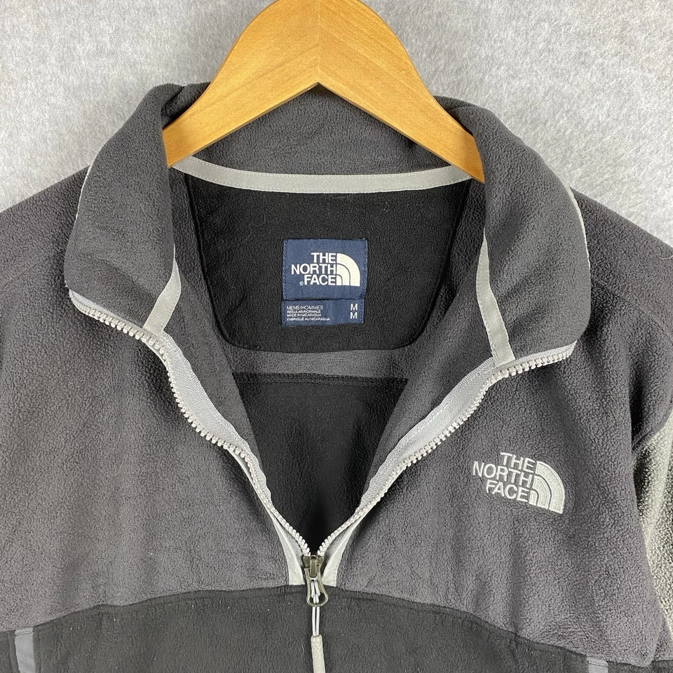 North Face Fleece Jumper Mens M Grey 1/2 Zip Pullover Outdoor Explorer Polyester - Image 4 of 4