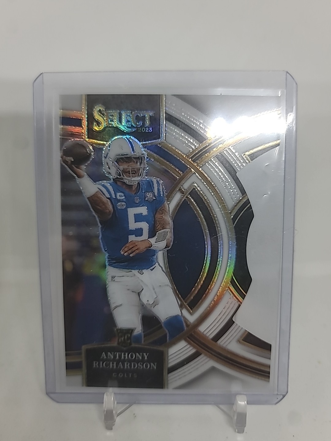 2023 Panini Select - Anthony Richardson #117 White Prizm Die-Cut /199 (RC)