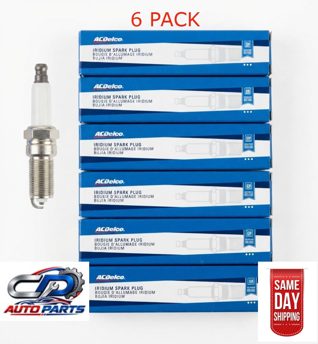 BUICK CHEVY GMC CADILLAC 55504354 ACDELCO 41103IP IRIDIUM SPARK PLUG 6 PACKNEW