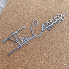 Custom Stainless Steel Name Sign, Laser Cut Family Est Year Plaque
