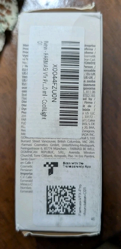 Farmasi VFX Pro Foundation Camera Ready Full Coverage C01 - Image 2 of 4