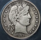 1902-P Barber Half Dollar ANACS VF 20 - Bold Liberty - Strong Eye Appeal