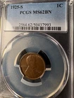 1925-S 1C MS62 BRN PCGS-Very Nice Coin with Full Strike & Brown Cartwheel Luster