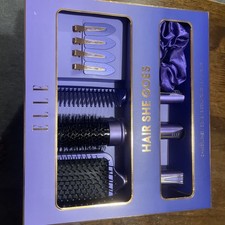 Elle Purple 9Pc Hairbrush Gift Set Paddle Brush Blow Dry Brush Comb & Clips
