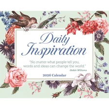 Carousel Calendars,  Daily Inspiration 2026 Desk Calendar, 12'' X 12'', 16-Month