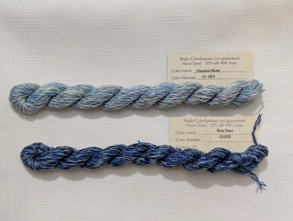 Thread Gatherer Oriental Linen 2 Skeins Pearled Blues and Blue Seas - Image 2 of 3