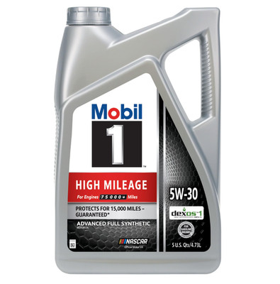 Mobil 1 High Mileage High Mileage Full Synthetic Engine Oil 5W-30 5 Quart