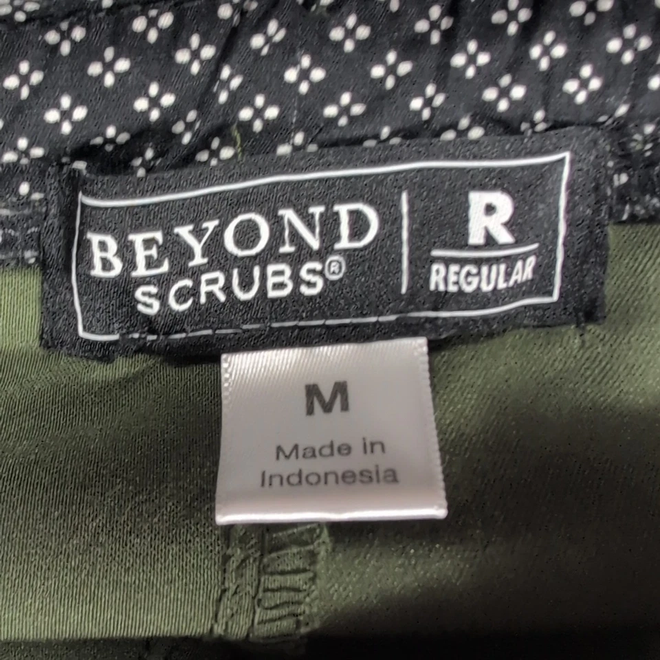 Beyond Scrubs Women’s L Olive Green Joy Jogger Pants Drawstring Elastic Waist - Image 3 of 4