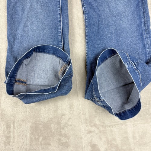 American Eagle Jeans Damen 14 kurz 31,5 x 27 blau super hoher Bund Schlag Stretch Y2K - Bild 6 von 11