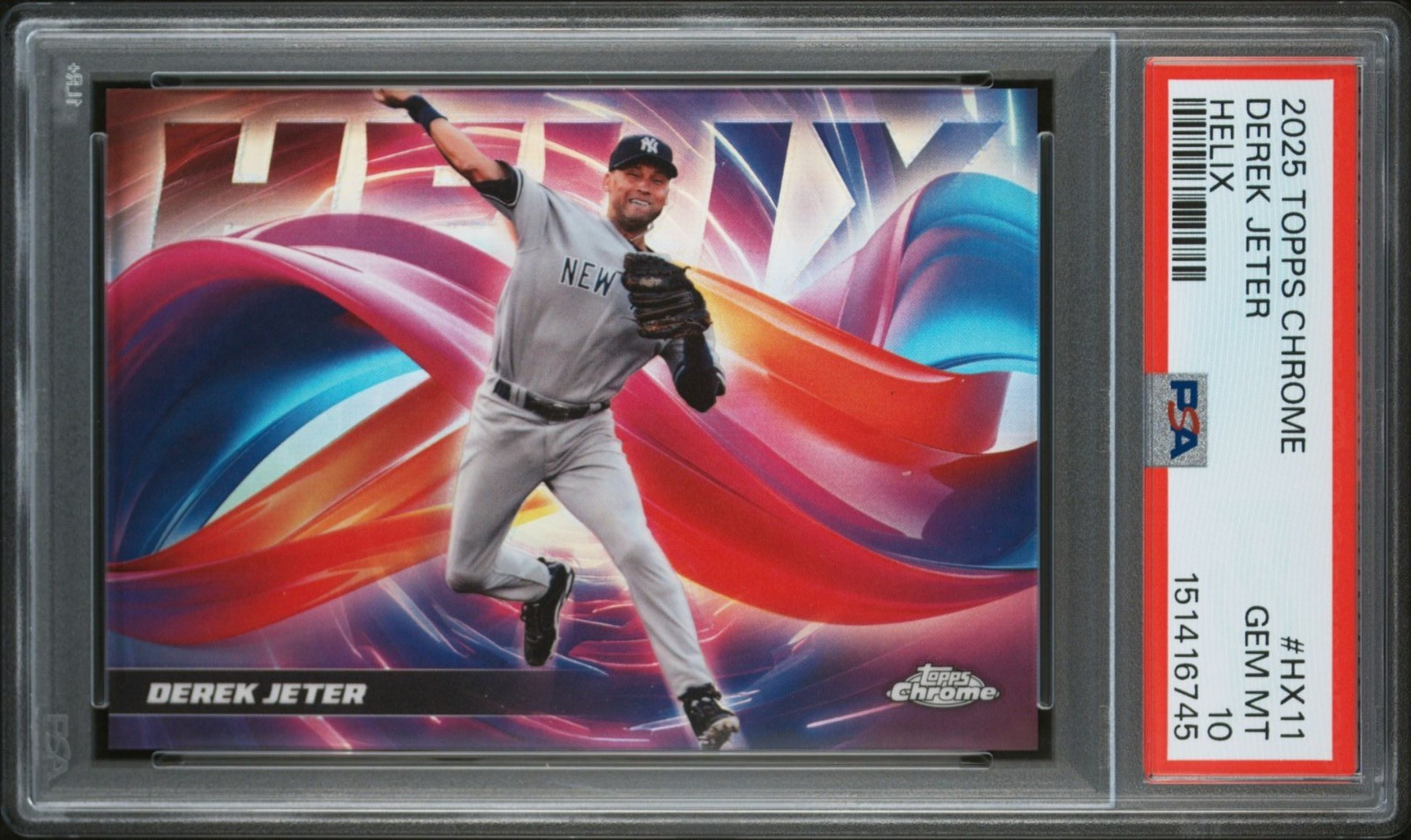 2025 TOPPS CHROME HELIX HX11 - DEREK JETER - HOF - PSA 10 - YANKEES