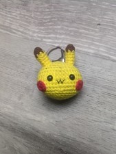 Pikachu Inspired Handmade Crochet Keychain Pokemon OBO Rare Unique