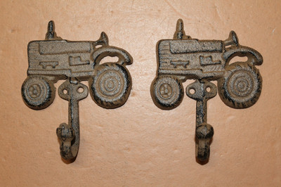 2-Metal Tractor Wall Hook Brown Matte Farmhouse Style Coat Hook,Gifts, N-36B