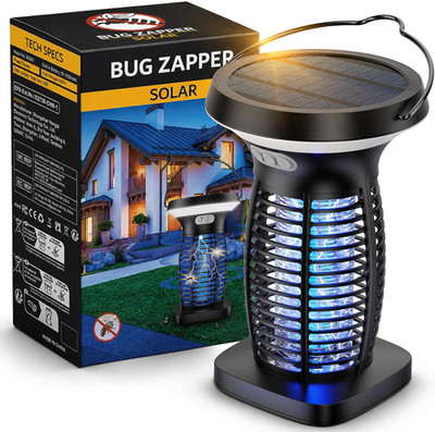 Solar Bug Zapper Outdoor, Mosquito Zapper Outdoor Waterproof Electric Rechargeab