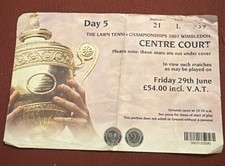 Wimbledon 2007 Center Court Ticket Stub 29. Juni, Federer Serena Williams