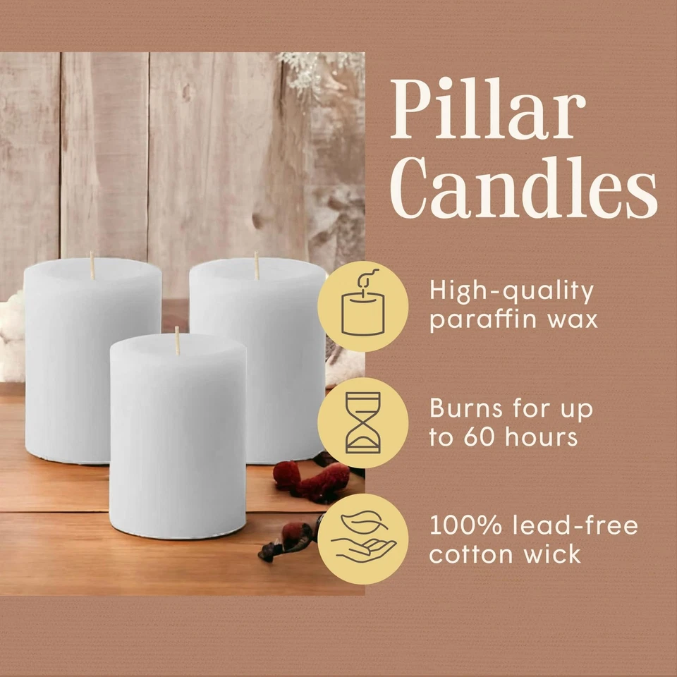 - 3 inch by 4 inch Tall Citronella Scented Pillar Candles (Set of 3) - Indoor... - Image 3 of 4