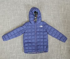 North Face Reversible Blue Hooded Jacket Kids Size 5