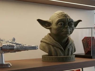 Yoda Büste Ornament - Star Wars inspiriert Jedi Meister Display Figur Mehrfarbig