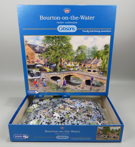 Gibsons 1000 Pcs Jigsaw Puzzle 'BOURTON-ON-THE-WATER' Terry Harrison - Complete - Picture 3 of 9