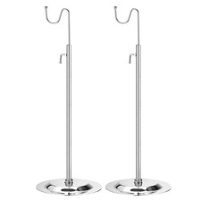 2 Pack 410-730mm Purse Display Stand Metal Adjustable Handbag Rack Holder Silver