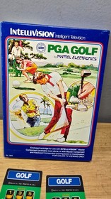 Intellivision PGA Golf 1980 Mattel Complete in Box CIB w/ Manual & Overlays Game