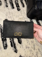 Salvatore Ferragamo Women's Gancini Black Continental Wallet