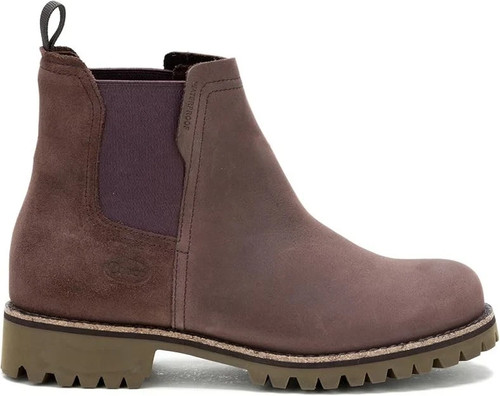Chaco Womens Fields Chelsea Waterproof Leather Boot Slip On Chocolate Merlot