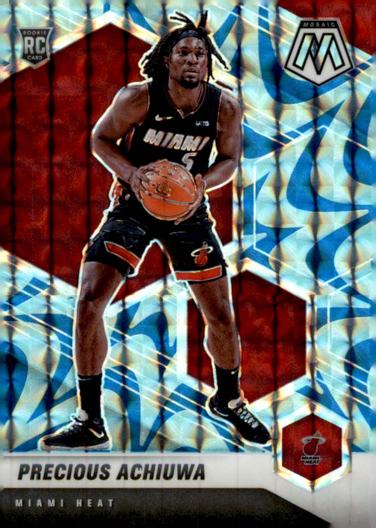 2020-21 Panini Mosaic #215 Precious Achiuwa Mosaic Reactive Blue
