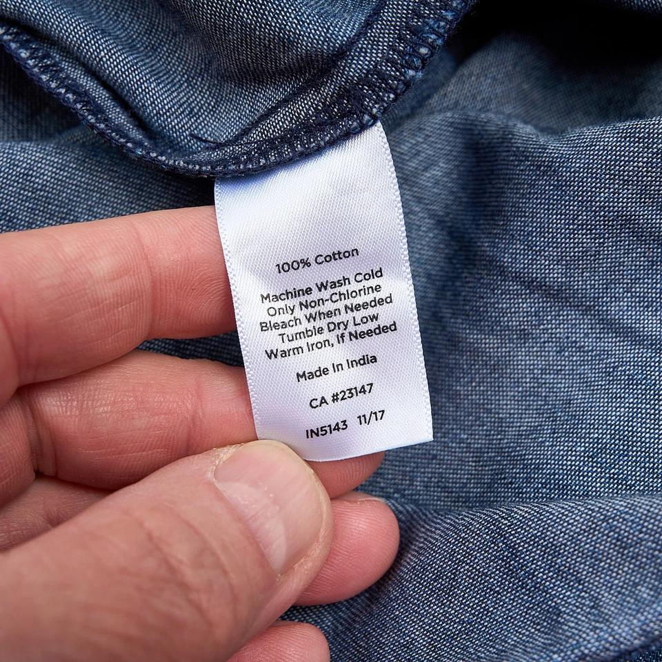 Vestido Camisa Talbots Mujer 14P Azul Algodón Cremallera Trasera Cuello en V Foto 4 de 4