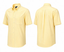 Jos A Bank Travelers Collection Yellow Button Down Shirt Mens 16.5 Cotton