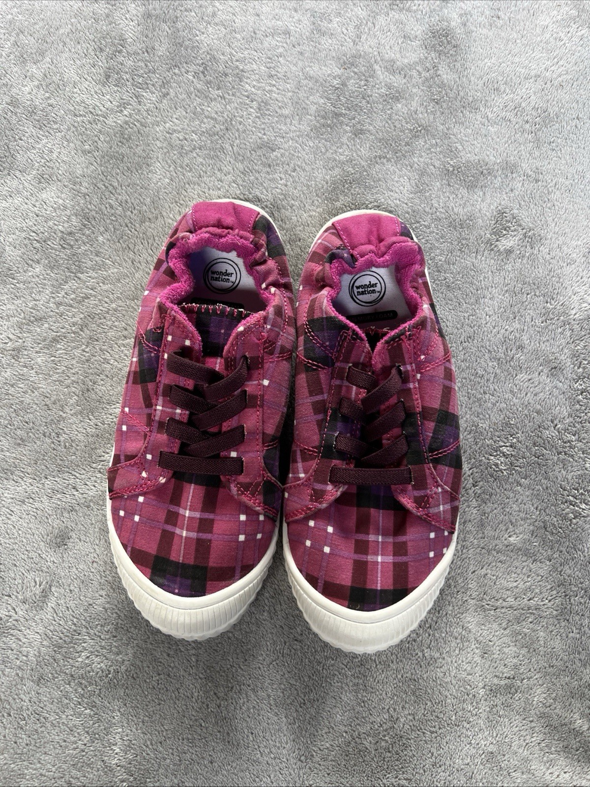 SAOLA Wonder Nation Sneakers Ragazze Ragazze Rosa Plaid Memory Foam Punta Antiurto Taglia 2 #227
