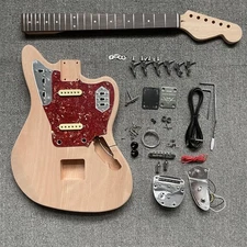 DIY Electric Guitar Kit Jag Style Build Your Own Mahogany Body Unfinished SS