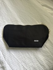 KUSSHI Signature Makeup Bag with Snap-in Brush Organizer Black /Red Luxury Nylon