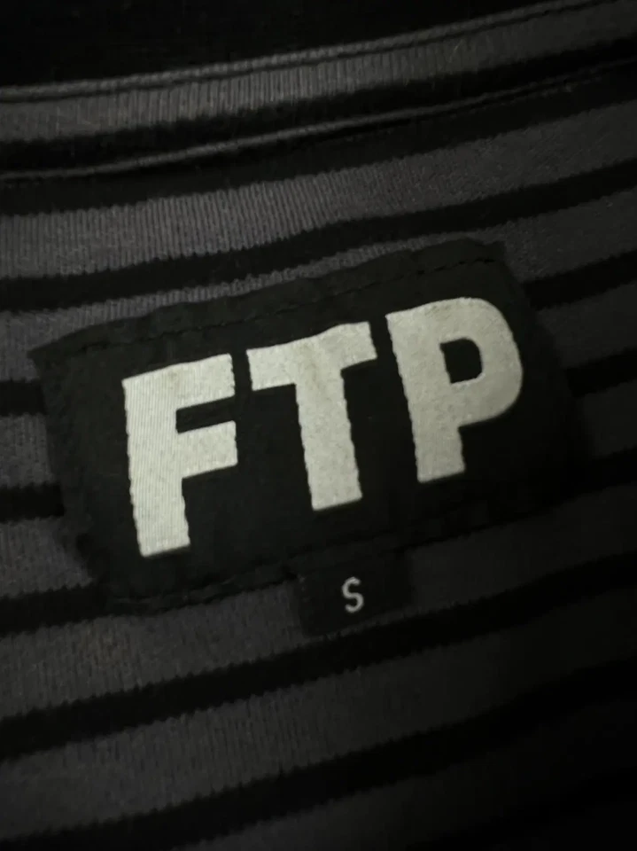 FTP в полоску черный + серый F логотип футболка маленький - Изображение 4 из 4