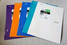 New Five Star Mead 4-Pocket Plastic Portfolio Folders LOT OF 5