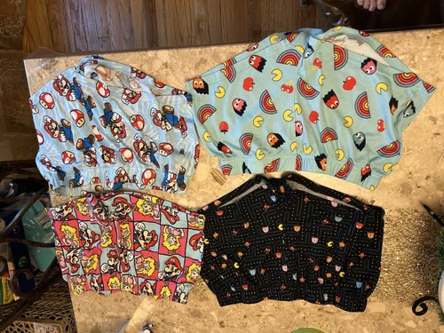 Pac-Man And Mario brothers Child  Small 4-6 Sleepware Shorts For Girls