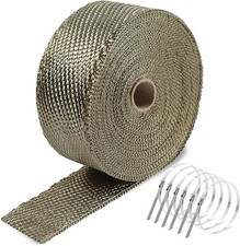 Titanium Exhaust Heat Tape Wrap, 2  X 50 Ft, Motorcycle Fiberglass Heat Shield Ta