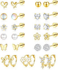 Hypoallergenic Surgical Stainless Steel Earrings for Girls Kids Jewelry - Screw