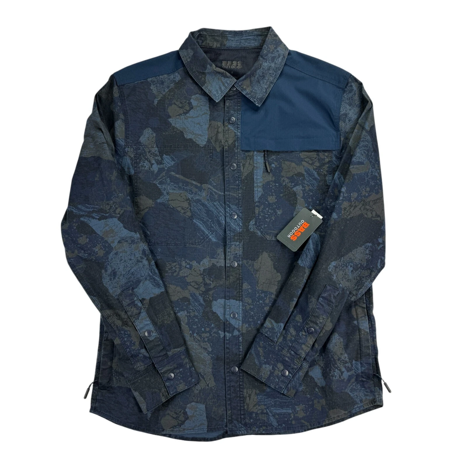 Bass Outdoor Mens Ripstop Utility Shacket Button Down Shirt Navy Blue,Small
Opens in a new window or