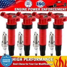 4 Pack Ignition Coil & Spark Plug For 2011-2015 Hyundai Kia Optima Sonata 2.4L